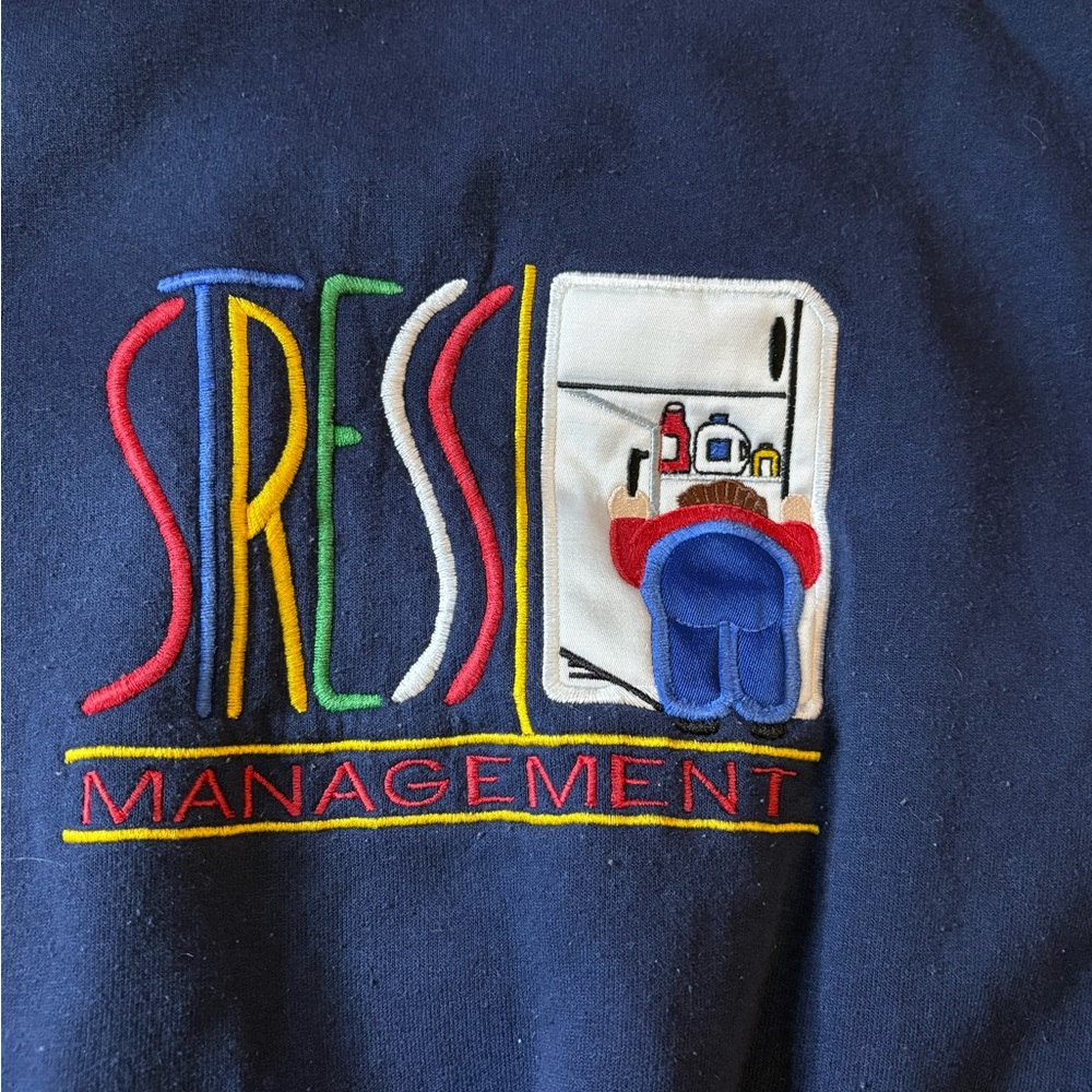 Colorful Stress Management Embroidered Sweatshirt